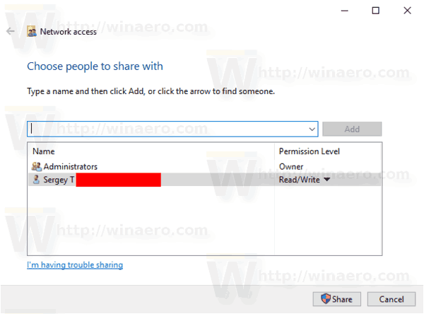 Windows 10 Share A Folder ให้การเข้าถึง 6