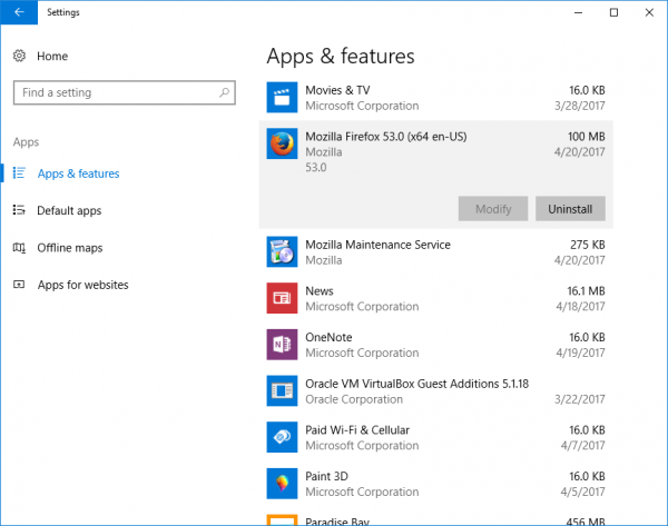 Windows 10 Copot Pemasangan Aplikasi Desktop