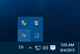 Εικονίδιο ειδοποίησης Windows 10 OneDrive