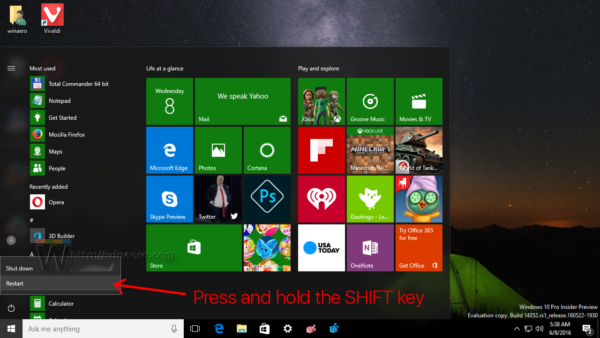 Windows 10 προηγμένες επιλογές εκκίνησης