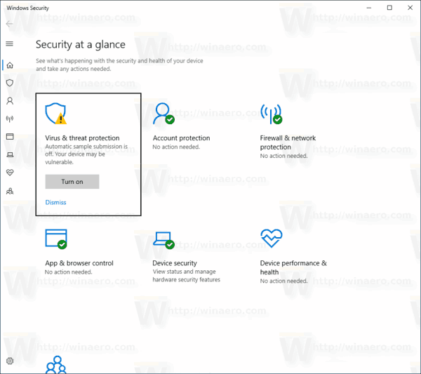 Application de sécurité Windows 10 Windows