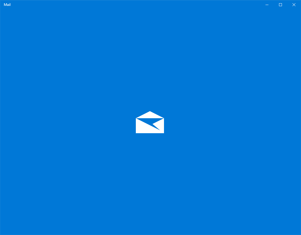 Pasica z logotipom Windows 10 Mail Splash