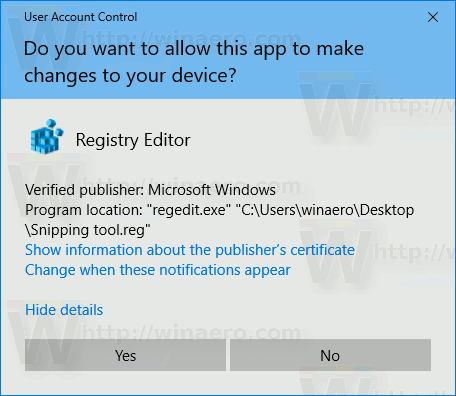 Magdagdag ng Contipping ng Snipping Tool Sa Windows 10