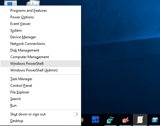 Windows 10 běží PowerShell