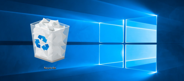 Bannière du logo de la corbeille Windows 10