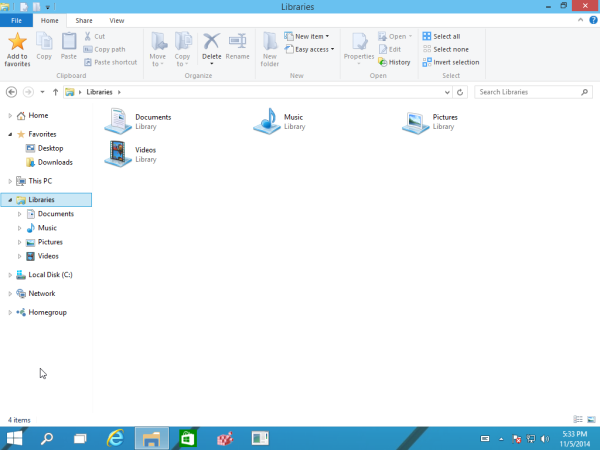 įgalinti bibliotekas sistemoje „Windows 10“