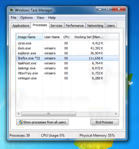 Administrador de tareas de Windows 7