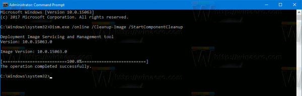 Windows 10 Cleanup Component Store -tehtävä