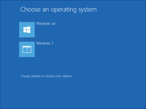 Windows 10 Windows 7 çift önyükleme menüsü
