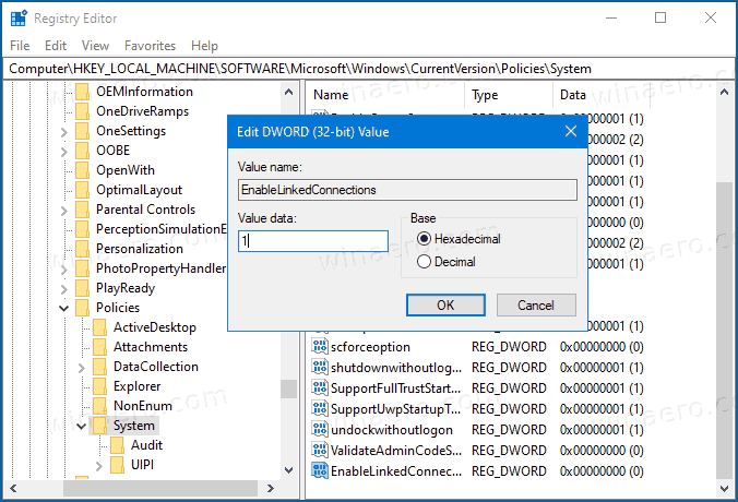 Windows 10 Ενεργοποίηση μονάδων δίσκου δικτύου από αυξημένες εφαρμογές