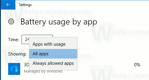 Batteri-app administrert av Windows
