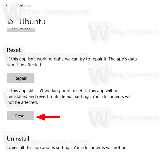 Windows 10 atkārtoti instalējiet WSL Distro 1