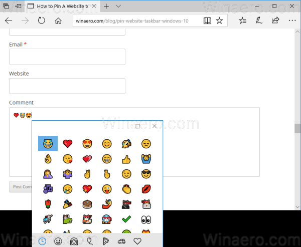 Windows 10 Emoji-panel