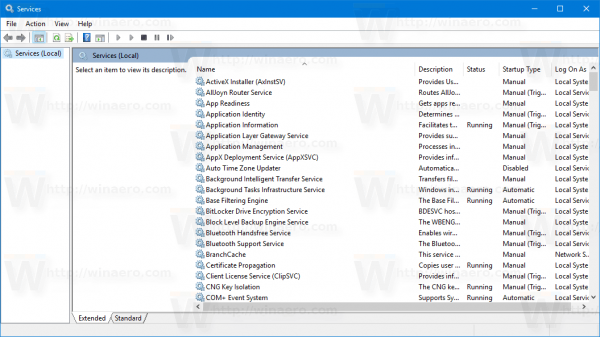 Pakalpojumi operētājsistēmā Windows 10