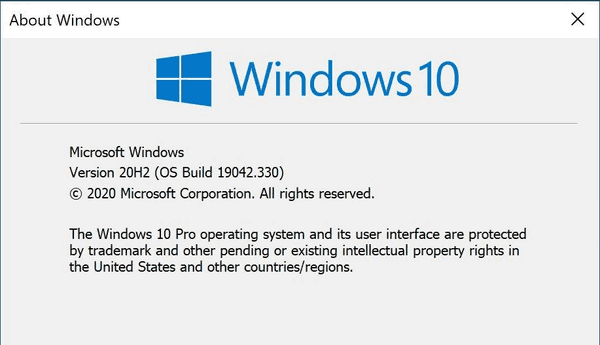 Pemenang Windows 10 20h2