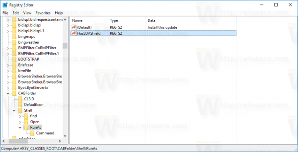 Windows 10 installere førerhus kontekstmenyoppføring