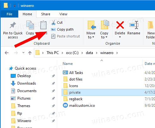 Windows 10 File Explorer címsor teljes elérési útja