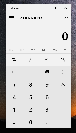 calculatrice sous Windows 10