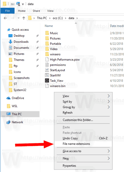 Windows 10 Contextmenu bestandsextensies toevoegen