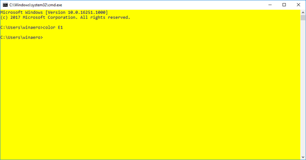 Μοντέρνα χρώματα Cmd Windows 10 Build 16251