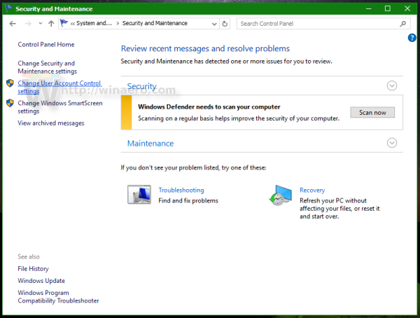 Windows 10 Ändern Sie die Einstellungen für die Benutzerkontensteuerung