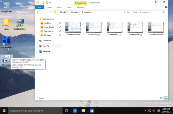 Windows 10 screenshot genvej