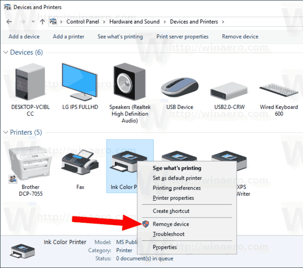 Ajuda de Windows 10 PrintUI