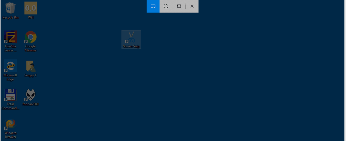 „Windows 10“ ekrano fragmento spartusis klavišas
