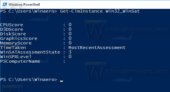 Windows 10 WinSat 공식