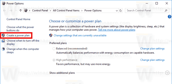 Windows 10 Create Power Plan 3