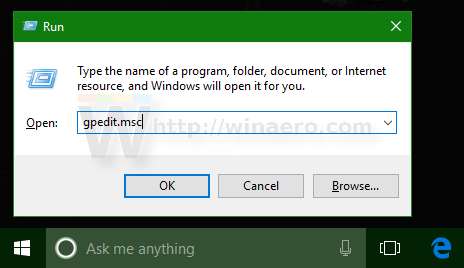 Windows 10 exécutez gpedit