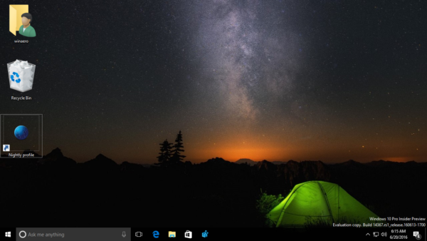 Vue ajustée des icônes du bureau Windows 10