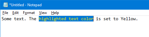 Windows 10 เปลี่ยนสีข้อความที่ไฮไลต์ 1