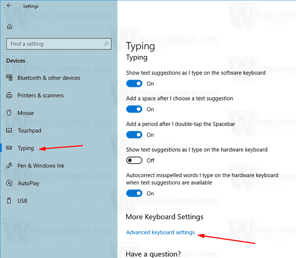 Windows 10 기본 키보드 레이아웃 설정