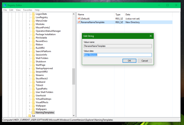 Windows 10 nume de folder nou personalizat în acțiune