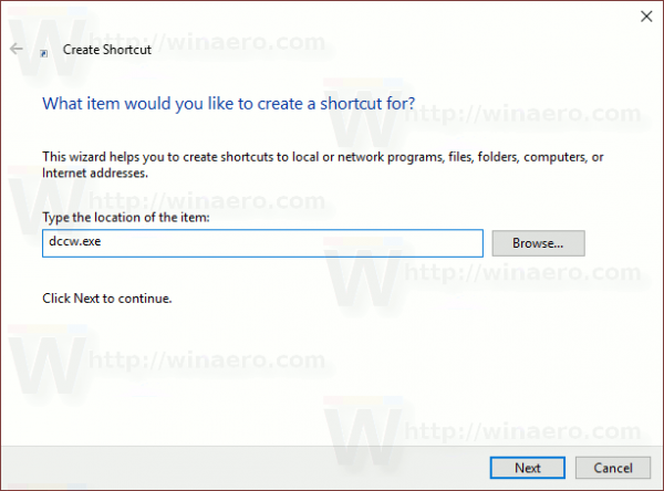 Windows 10 Vytvorte zástupcu pre kalibráciu displeja
