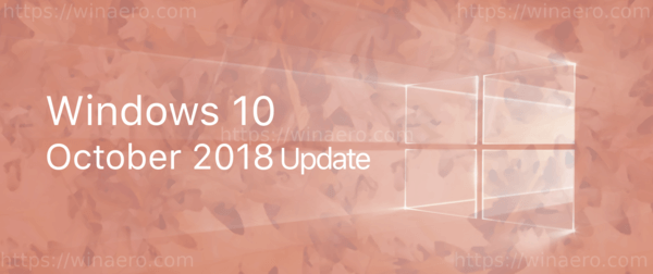 Baner aktualizacji systemu Windows 10 z października 2018 r