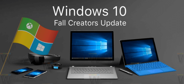 Windows 10 Fall Creators อัปเดตแบนเนอร์โลโก้