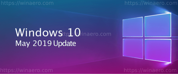 Banner di aggiornamento di Windows 10 maggio 2019