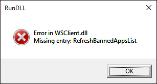 WSClient.dll의 Windows 10 오류
