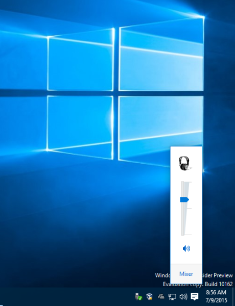 نظام التشغيل Windows 10 القديم للتحكم في مستوى الصوت