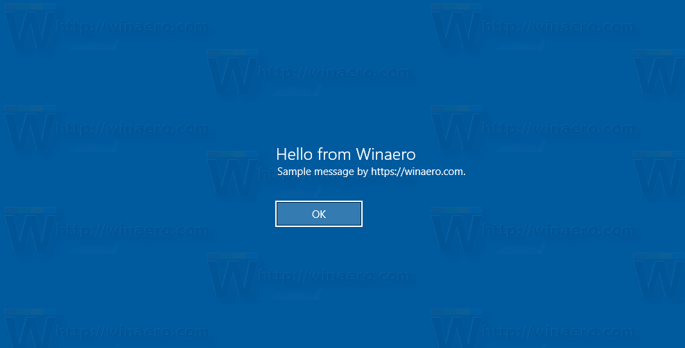 Mensaje de inicio de sesión de Windows 10