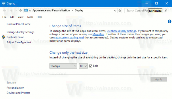 Windows 10 új Tooltip betűtípus