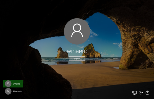 Windows10のログイン画面