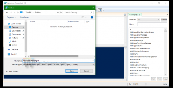 Windows 10 voert het PS1-bestand uit