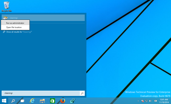 cleanmgr běží jako správce Windows 10