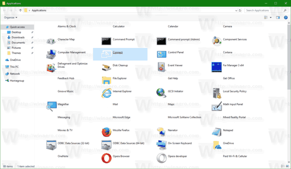 Windows 10-applikationsmappe Apps-mappe