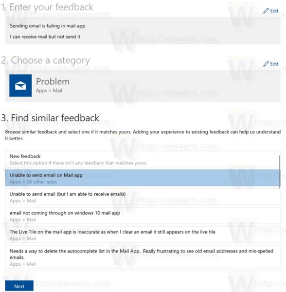 Windows 10 Feedback Hub Găsiți feedback similar