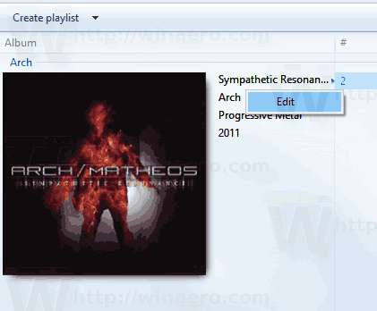 علامة تحرير موسيقى Windows Media Player