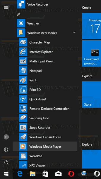 Windows-Zubehör Windows Media Player